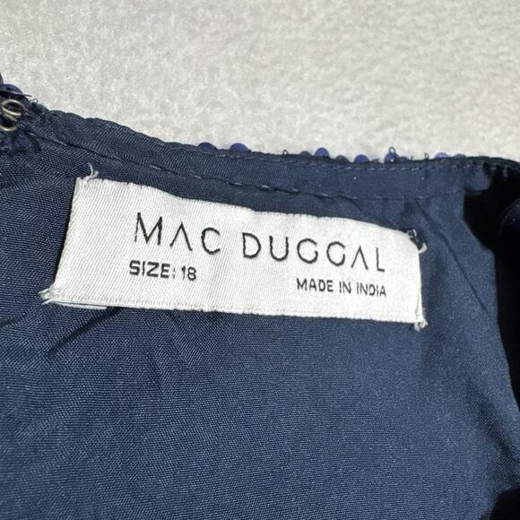 Mac Duggal 93546 Embellished Wrap Gown 18 Bishop Sleeves Formal Dress NWT $1798 - Picture 9 of 16